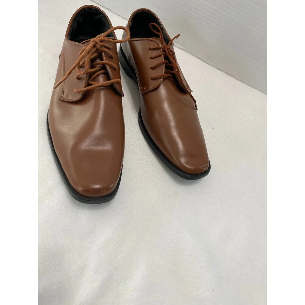 Joseph Abboud Derby Dress Shoes Men 9M Brown Plain Toe Lace Up Formal